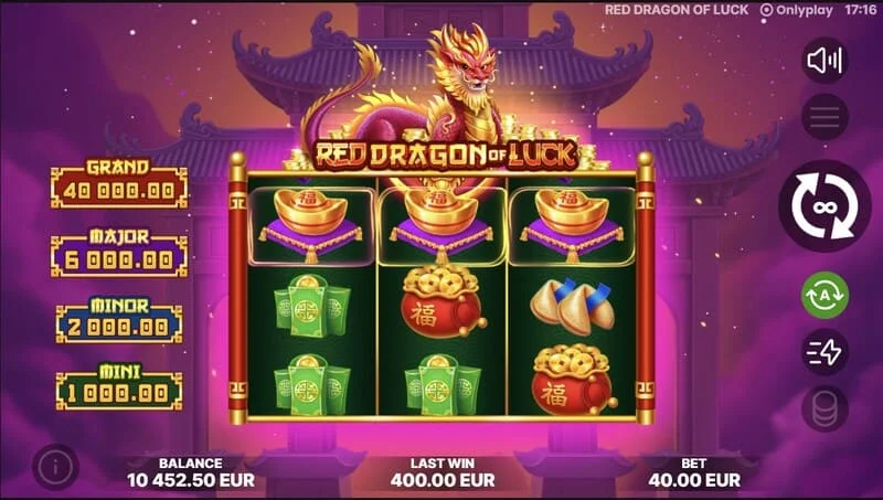 Red Dragon of Luck - an ghné Bonus Coin Game a sheoladh